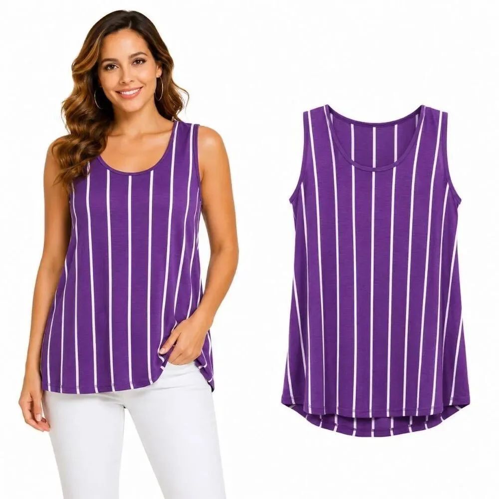 LuLaRoe Purple Stripe Tank Top 3XL